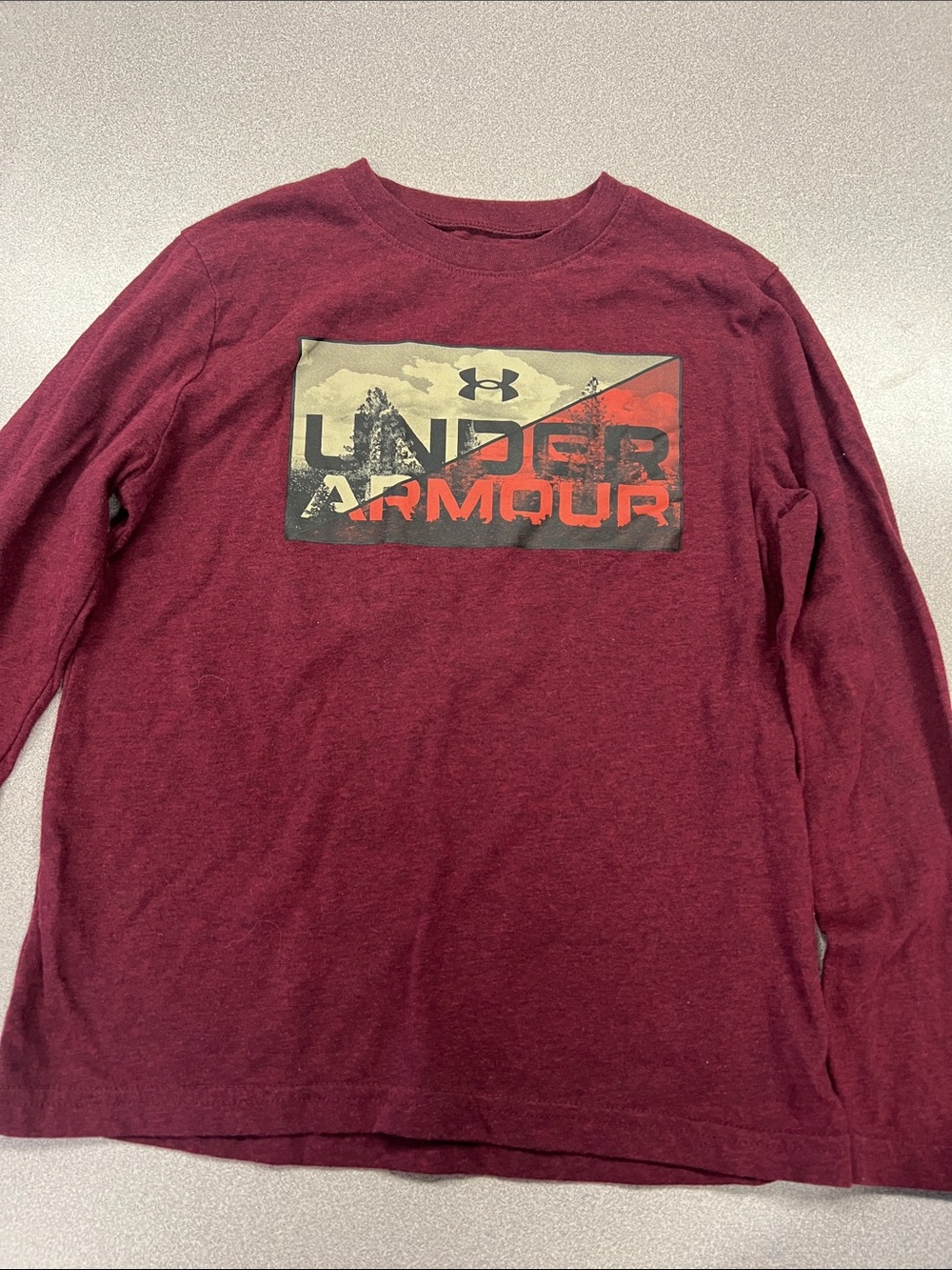 Under Armour Burgundy Long Sleeve Logo Shirt